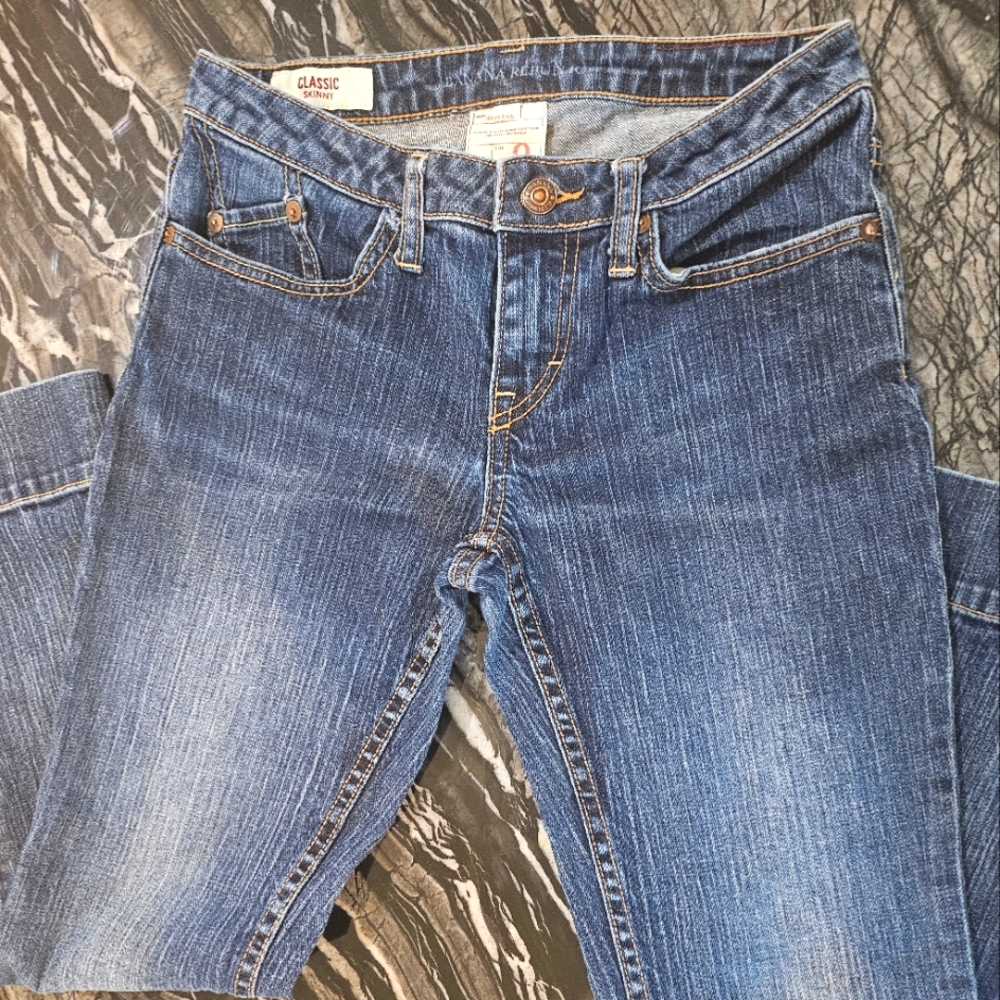 BANANA REPUBLIC Women's classic skinny cropped blue jeans